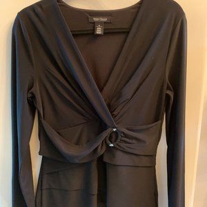 WHBM Faux Wrap Long Sleeve V Neck Top Size M
